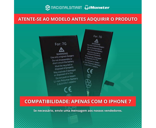 Bateria iMonster original compatível com iPhone 7 7G